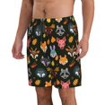 thumbnail image 2 of Fuzoiu Forest Animal Faces Print Men's Beach Shorts,Men's Swim Trunks,Quick Dry Board Shorts with Pockets,Men's Bathing Suits for Surfing, Running, and Casual Wear-Large, 2 of 6