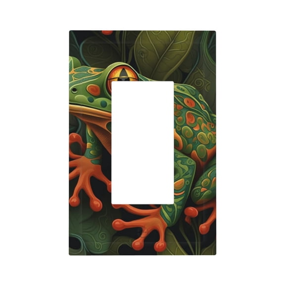 Frog Green Single Gang Wall Plate 1 Gang Decorative Electrical Outlet Light Switch Cover Switchplate