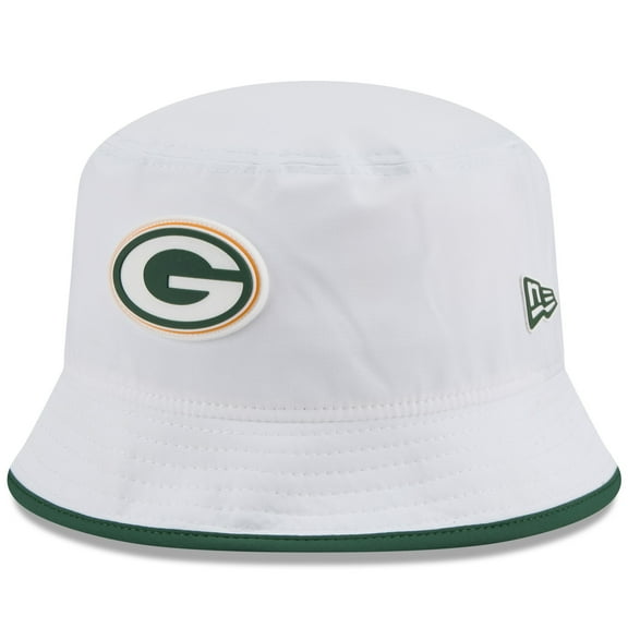 Men's New Era  White Green Bay Packers 2025 NFL Training Camp Stretch Bucket Hat