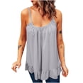 thumbnail image 2 of SMihono Womens Tops Womens Tank Top Women Fashion Sexy Sleeveless Solid Color Vest Tops Tank Vest Ruffled Hem Blouse Tank Tops for Women Womens Summer Tops, 2 of 6