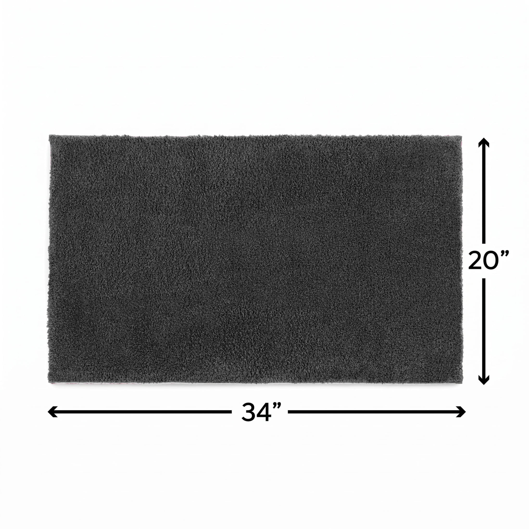 Better Homes & Gardens Ultra Soft Polyester Bath Rug, Plush Absorbent Bathroom Floor Rug with Skid-Resistant Backing, Machine Washable, 20" x 34", Grey Shadow