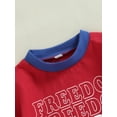 thumbnail image 5 of Wassery 4th of July Infant Baby Boys Girls Outfits Letter Print  Short Sleeve Crew Neck Romper Independence Day Clothes Summer Newborn Bodysuits 3-24M, 5 of 7