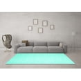 thumbnail image 3 of Ahgly Company Indoor Rectangle Solid Turquoise Blue Modern Area Rugs, 2' x 4', 3 of 4