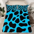 thumbnail image 2 of jejeloiu Chic Cheetah Print Twin Sheet Sets,Modern Minimalist Desgin Twin Fitted Sheet,Black Blue Flat Sheet For Men Women,Breathable Home Decor,3pcs, 2 of 7