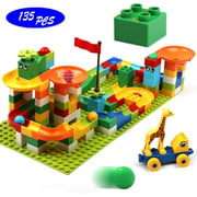 Klobroz Marble Run Building Blocks Kit, 135 PCS Kids Race Track Toys-Roller Coaster Construction Set STEM Toys Gifts for Boys Girls Toddler Age 3,4,5,6,7,8+ Years Old (4 Balls)