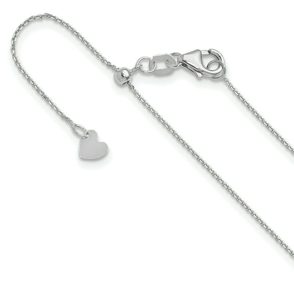 FJC Finejewelers 14k White Gold Adjustable Bright Cut Cable Chain Necklace