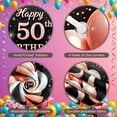 thumbnail image 3 of Rose Gold Happy 50th Birthday Banner White Balloons 50th Birthday Display Golden Sparkles Crown Design Birthday Celebration Backdrop for 50th Birthday Party Milestone Celebration Indoor Decoration, 3 of 8