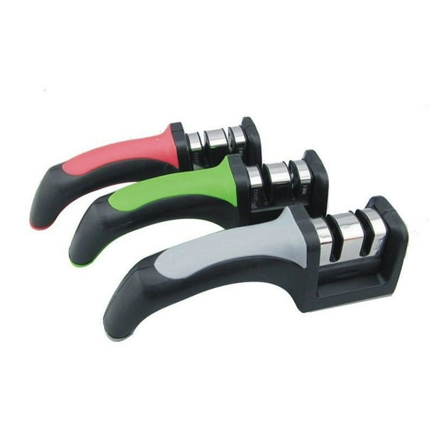 Intsupermai Household Handle Knife Sharpener Professional 2 Stage Sharpening System For Kitchen Knives Gray Red Green Walmart Com Walmart Com