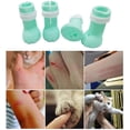 thumbnail image 5 of Zapatos para gatos resistentes a los arañazos, guantes de goma ajustables, protección de garras, baño, afeitado, 4 piezas, 5 of 5