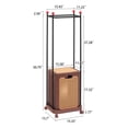 thumbnail image 3 of VECELO Rolling Laundry Basket with Hanging Bar & Lid, Laundry Hamper with Clothes Rack and Wheels, Movable Multipurpose Sorter Basket for Dirty Clothes Storage, for Bathroom, Laundry and Dorm, Brown, 3 of 9