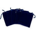 thumbnail image 3 of 10 Pcs Rectangle Velvet Pouches Dark Blue Gift Bags Wedding Favor Bags for Christmas Party Festival Bathroom Soaps Makeup Velvet Favor Bags 12x10cm 10pcs, 3 of 4