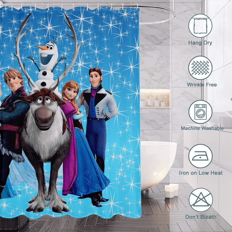 Frozen Shower Curtain, Funny Shower Curtain Water Resistant Shower