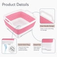 thumbnail image 3 of UYGDUY-2.4 Gal(9L) Collapsible Dish Basin with Drain Plug, Space Saving Outdoor Multiuse Foldable Sink Tub, Dishpan, Kitchen Storage Tray for Camping, Vegetable Washing, RV (Pink), 3 of 4