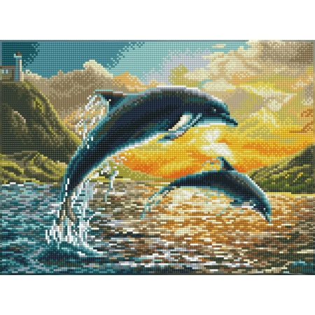 UPC: 4895225917921 | DIAMOND DOTZ® Dolphin Sunset Diamond Painting Kit
