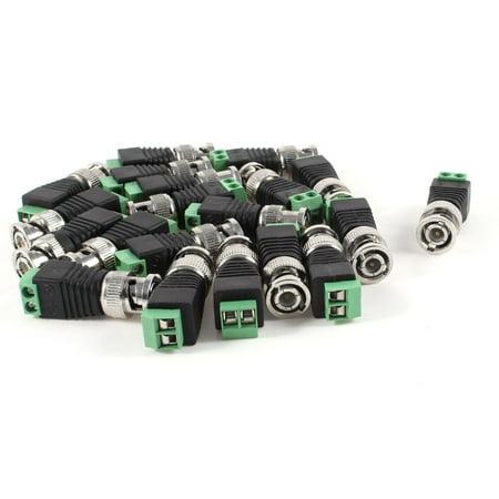 Balun Sender - Unique Bargains 20 Pcs Coaxial Coax Cat5 to BNC Video Balun Connector for CCTV Security Camera