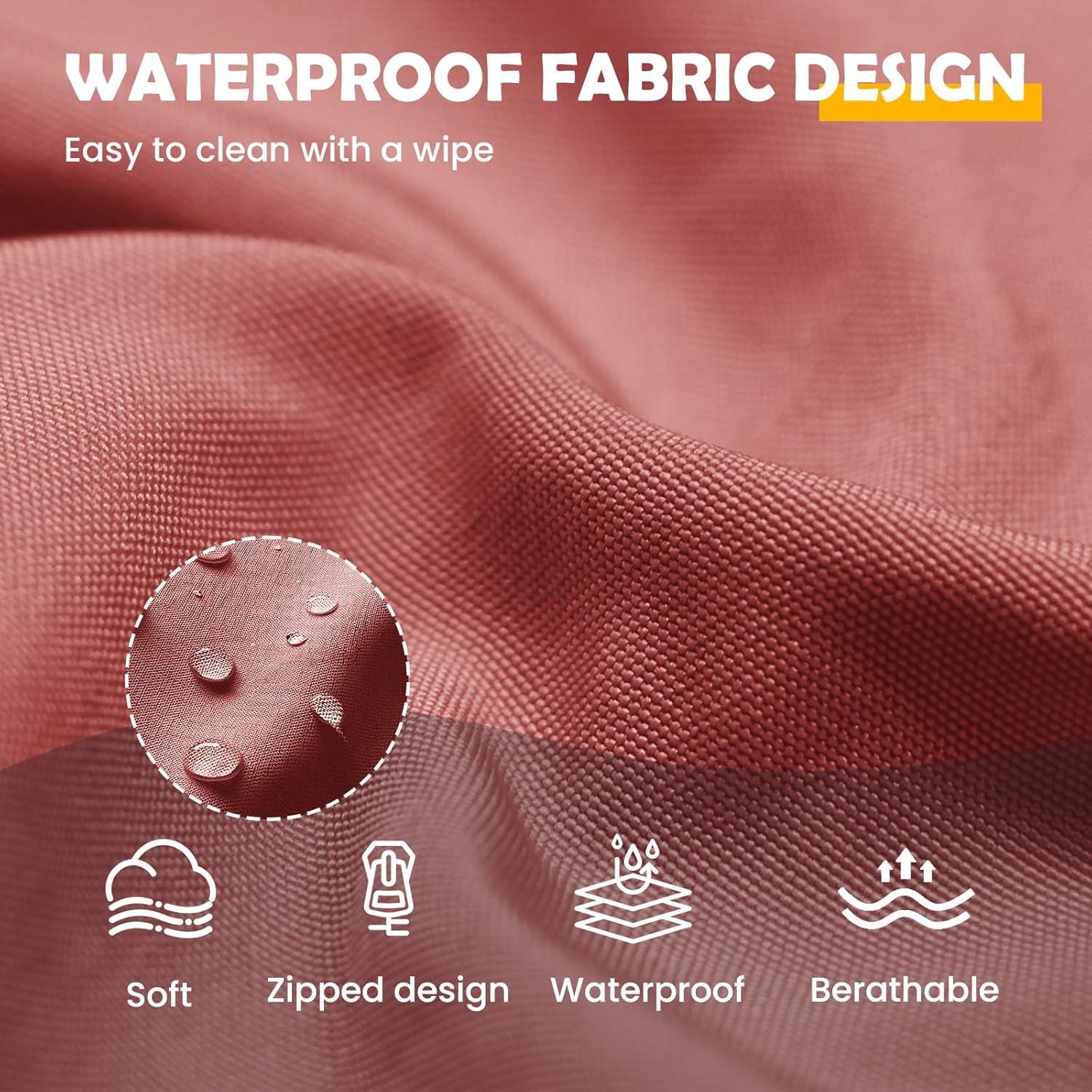 MRUAKA Outdoor Cushions for Patio Furniture, 4'' Replacement Cushions for Outdoor Furniture, Set of 8 Water-Resistant Outdoor Sectional Cushions for Sofa Couch Chair (Wine)