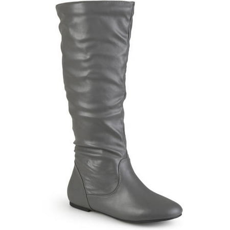 Women's Extra Wide-Calf Mid-Calf Slouch Riding Boots