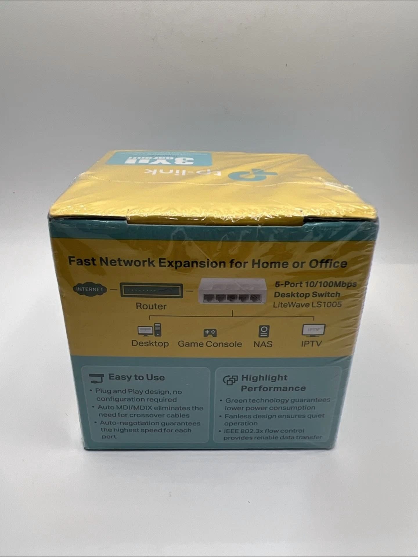 BUTTERFLY- Tp-Link Ls1005 10/100Mbps 5-Fast Ethernet Switch Rj-45 Ports White New Sealed