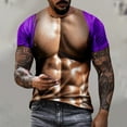 thumbnail image 1 of Shorts pour Hommes, T-Shirt Décontracté pour Hommes, T-Shirt Imprimé Muscle, Tee-Shirt Graphique, Manches Courtes, Col Rond, Vêtements de Printemps et d'Été, 1 of 6