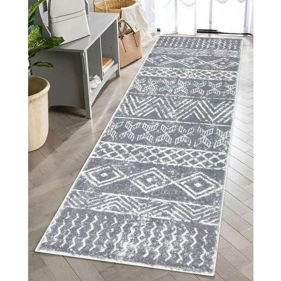 HiiARug Tapis de Couloir Doux avec Support en Caoutchouc Antidérapant Lavable pour Entrée, Chambre, Salon, Cuisine (2x6 Pieds)