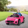thumbnail image 4 of Costway Coche para niños de 12 V con licencia Maserati GranCabrio con control remoto y luces rosa, 4 of 5