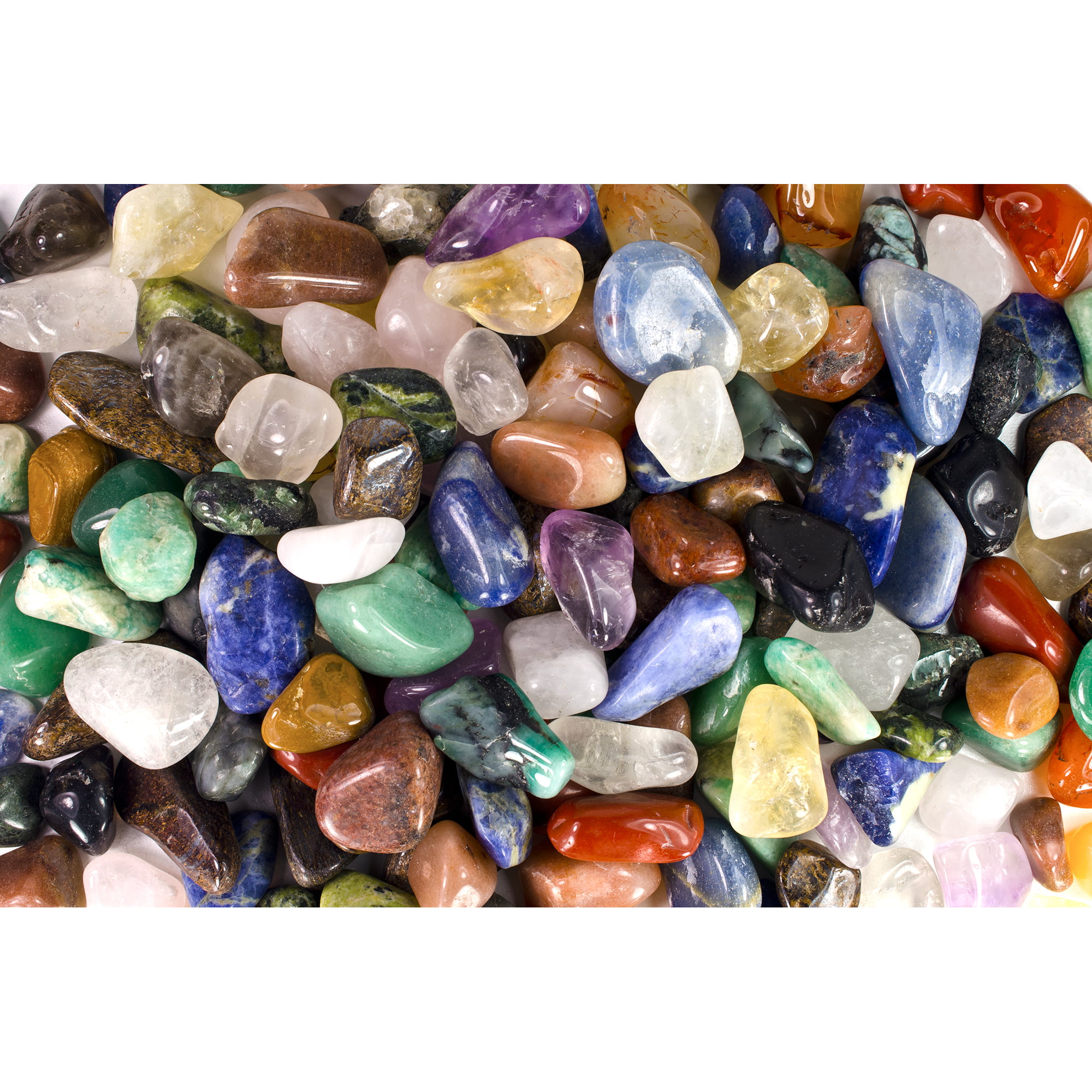 Fantasia Crystal Vault: 3 Pounds of Tumbled Stones from Brazil - Polished Natural - Assorted Mix - Small Size - 0.5" to (Average 0.75") - Walmart.com
