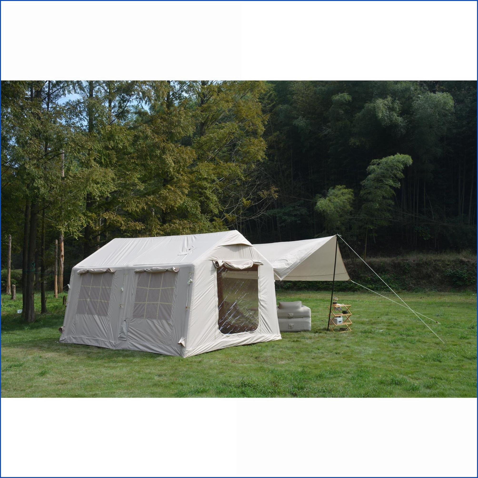 Tents | Carpa, 9.8x13ft 7-8 Person Inflatable Waterproof Camping Tent with Hand Pump, Family Glamping | Beige