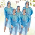 thumbnail image 5 of WHAMVOX 5Pcs Disposable Raincoat Waterproof Raincoat Adults Rain Poncho Hooded Long Rainwear Blue, 5 of 8