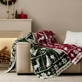 thumbnail image 3 of Super Soft Christmas Throw Blanket for Couch Bed Living Room Decor, Fuzzy Fluffy Fleece Cozy Like Chenille, Cute Tree Deer Snow Pattern, Thick and Warm for Winter, Red and White, Small 50x60 inch, 3 of 7