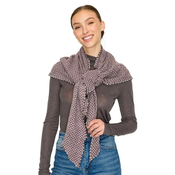 BASICO Fall Scarf for Women, Winter Scarf, Women's Scarves & Wraps, Blanket Scarf, Fall Accessories (27 Colors) (Triangle Purple)
