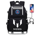 thumbnail image 2 of Mochila escolar con USB para adolescentes y estudiantes, con diseño de estrella de fútbol deportivo, para hombres y mujeres, para viajes de ocio, 2 of 6