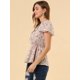 thumbnail image 4 of INSPIRE CHIC Blusa Estampado Floral Mangas Cortas Cintura Alta Cuello De Corbata Peplum Top Para Mujer Rosa M, 4 of 6