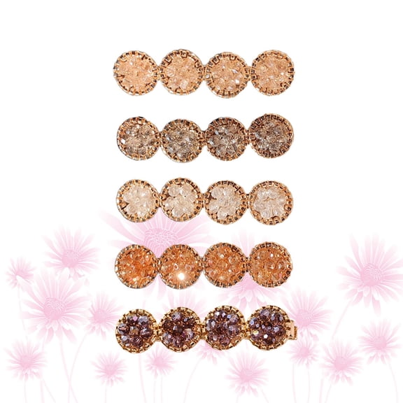 Milisten 5Pcs Rhinestone Hair Bobby Pins Assorted Colors Elegant Hair Clips for Decoration