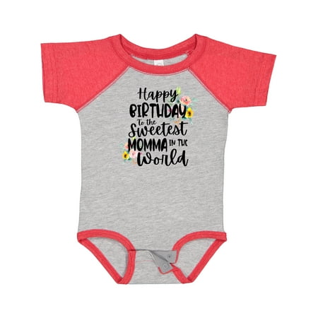 

Inktastic Happy Birthday to the Sweetest Momma in the World Gift Baby Girl Bodysuit