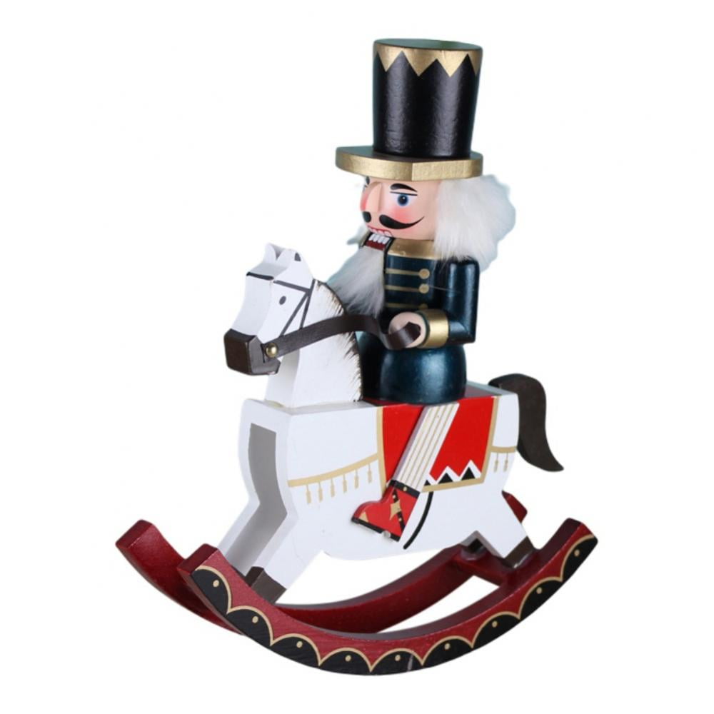 Wooden Rocking Horse Nutcracker 12Inch, Nutcracker Figure on Rocking