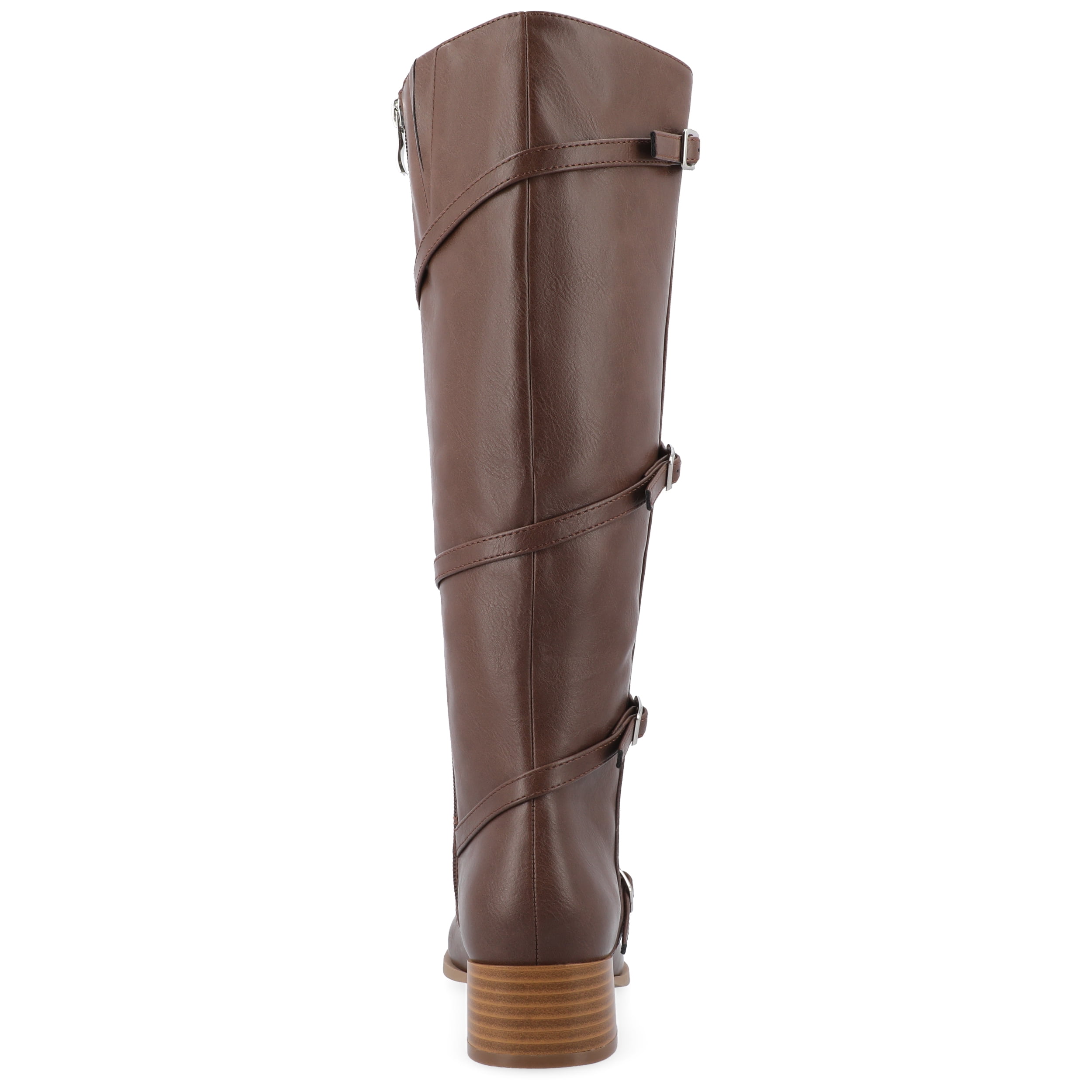 Journee Womens Elettra Stacked Block Heel Round Toe Boots