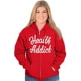 thumbnail image 3 of Health Addict Vegetarian Vegan Diet Unisex Plus Size Zip Hoodie Brisco Brands 5X, 3 of 6
