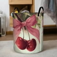 thumbnail image 3 of Cherry Delight on Pink Bow Print Extra Large Foldable Laundry Basket  Stylish  Easy to Use for Bedroom Bathroom  Laundry Room  Oxford Fabric Storage Bin, 3 of 9