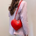 thumbnail image 1 of Bolso tipo cartera informal para mujer, con cremalleras dobles, bolso de hombro en forma de corazón de PU, bolso Hobo elegante, 1 of 8