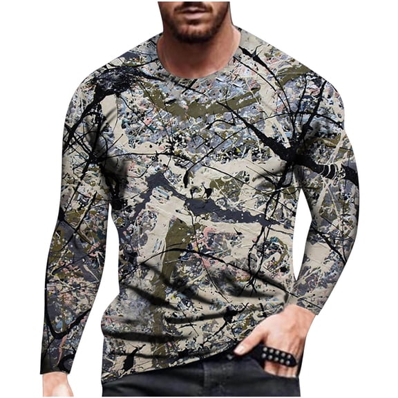 FRSASU Men's Mesh See Through Lounge Long Sleeves Sheer Muscle Tee Tops Breathable Undershirt Clubwear Beige