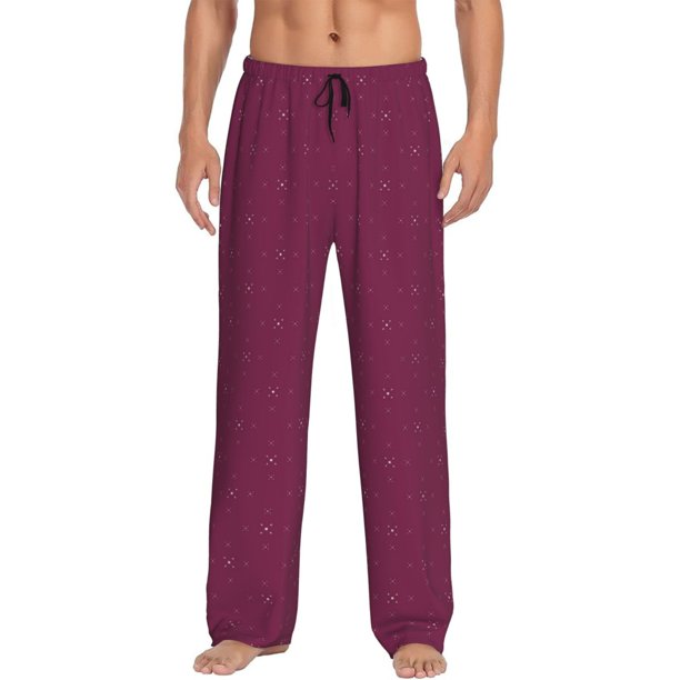 Fotbe Small Stars Pantalones de Pijama para Hombre, Pantalones de Dormir, Pantalones de Casa con Cintura Ajustable y Bolsillos-3X-Large