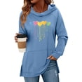 thumbnail image 1 of TaTaai Women's long sleeve hooded top, slim fit lightweight, classic fashion, side slit with pockets, soft fabric, Valentine's Day outfit, daily commute & casual gatherings Gift, 1 of 6