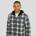 thumbnail image 6 of Men's NFL x Darius Rucker Collection by Fanatics Black Detroit Lions Plaid Flannel Quilted Full-Snap Hooded Shacket, 6 of 6