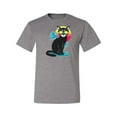 thumbnail image 2 of Cool California Beach Kitten Silhouette Sun Cat | Mens Cat Lover Graphic T-Shirt, Heather Grey, 3XL, 2 of 4