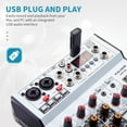 thumbnail image 4 of 6 Channel Audio Mixer Professional Sound Board Console w/99 DSP Effects 48V Phantom Power Bluetooth USB Interface Stereo DJ Mixer Board for Karaoke Live Performance DJ Stage, 4 of 9