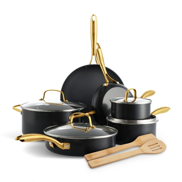 Juego de utensilios de cocina GreenPan Swift, 12 piezas, cerámica, antiadherente, color negro