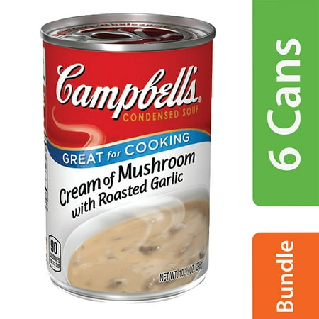 - (6 Pack) Campbell's Condensed Cream of Mushroom with Roasted Garlic Soup, 10.5 oz. Can