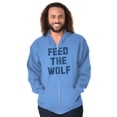 thumbnail image 5 of Feed The Wolf Sarcastic Hangry Gym Zip Up Hoodie Men's Women's Brisco Brands X, 5 of 6