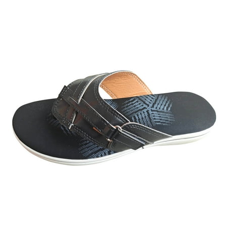 

MIARHB womens slippers dearfoams Women Casual Fashion Solid Color Flip Flops Flat Comfortable Flip-Flop Sandals