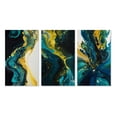 thumbnail image 2 of Designart "Liquid Dreams in Teal and Yellow III" Abstract Wall Art Set Of 3 - Teal Abstract Gallery Wall Set For Home Decor, 2 of 7